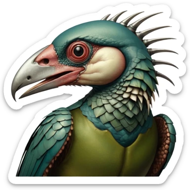 cinematic steam-punk -  hieronymus bosch phantasmagoric mutated creatures - hybrids of human, birds and and reptiles sticker