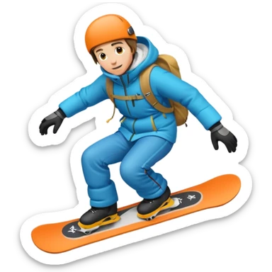 snowboarder going down a snowy hill sticker