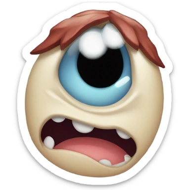 a one eye monster crying sticker