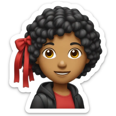 menina com cabelo vermelho e mochila preta. sticker