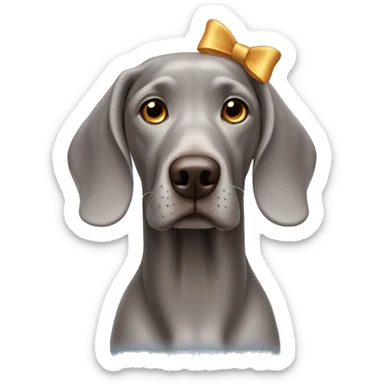 Weimaraner with bow on head sticker