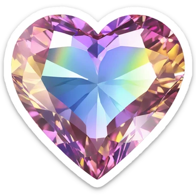 Heart shaped 56-carat rainbow diamond sticker