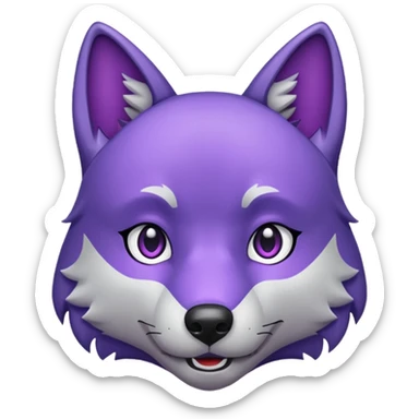 emoji of purple wolf sticker