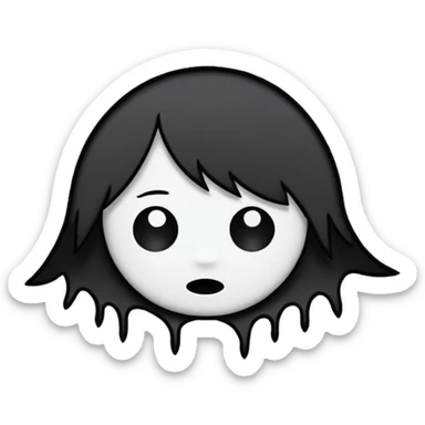 emo banner with stitched patch, cute, expressive, minimal sticker