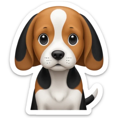 black and white beagle sticker
