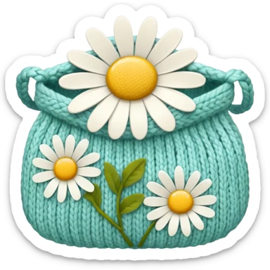 flower daisy Knitted Bag sticker