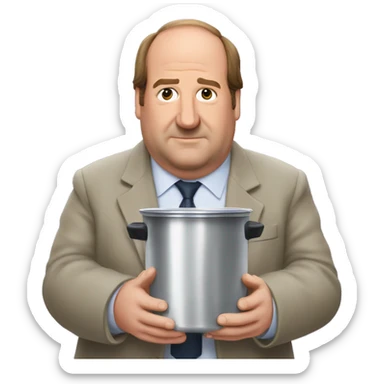 Kevin Malone with pot of soup sticker