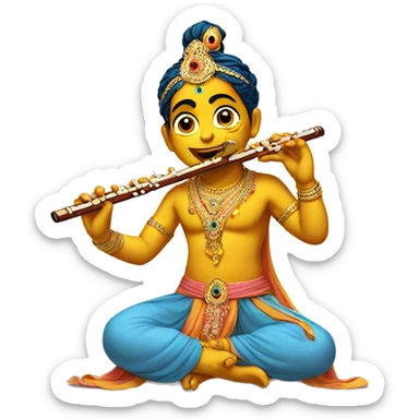 krishna with flute sticker