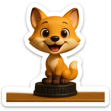playful bobblehead style animal sticker