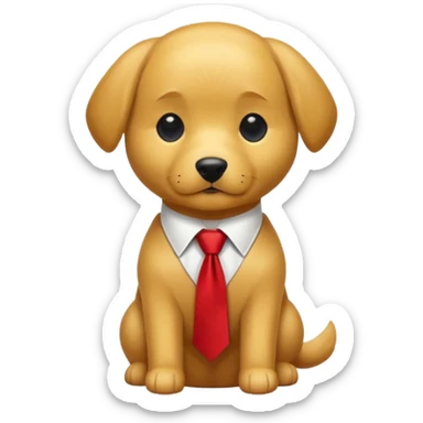 golden dog with white tie,red shirt cut body sticker