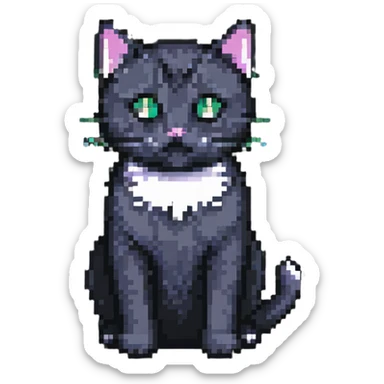 cat pixel art sticker