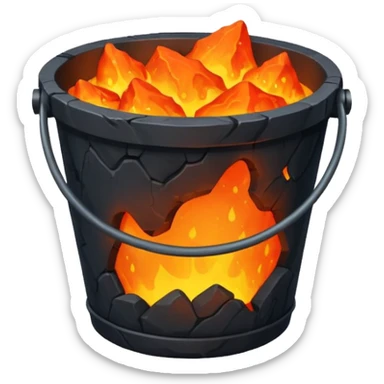 stone bucket filled with glowing lava sticker
