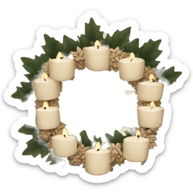 Beige Boho Advent wreath sticker