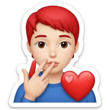 Un bonhomme qui fait un bisous et un cœur avec les doigts  sticker