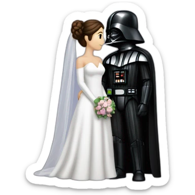 Darth Vader marries Leia sticker