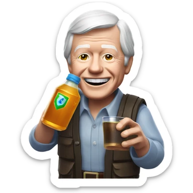 Jimmy Carter drinking a Fortnite shield potion bottle sticker