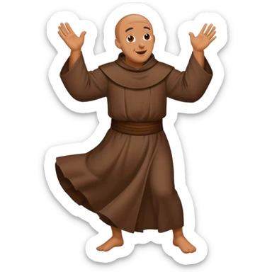A dancing friar  sticker