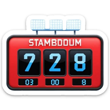 scoreboard stadium in blue (#00A3E0) and red (#F9423A) sticker