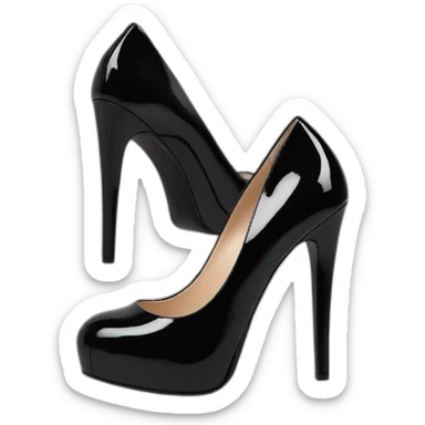 Black Patent Leather Daffodile Platform Heels sticker