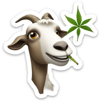 Goat smoking a weed blunt  sticker