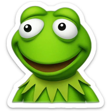 anxious kermit the frog sticker