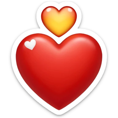 Corazón rojo con destellos  sticker