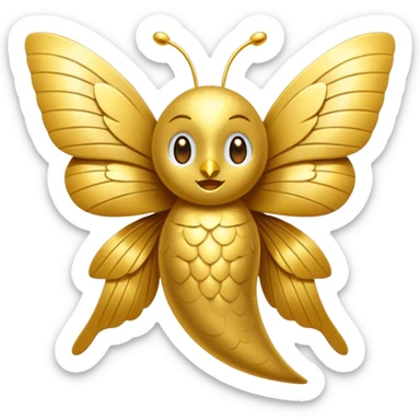 Quiero una mariposa con cuerpo de micrófono todo dorado  sticker