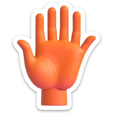 muscular strong hand floating on white background sticker