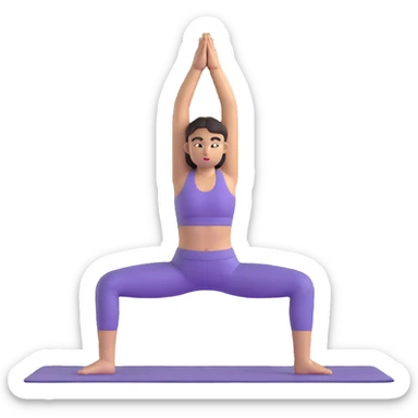 person in warrior pose yoga sticker