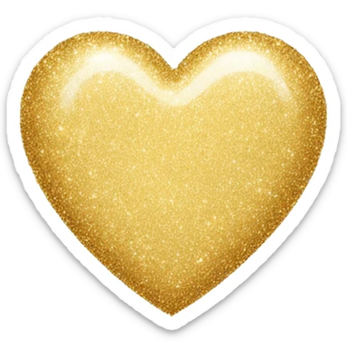 Glittery simple golden heart sticker