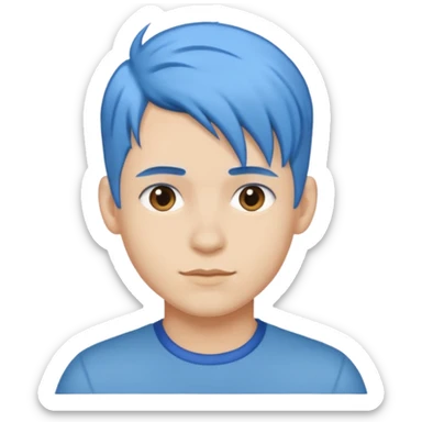 blue haired gay person sticker