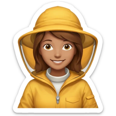 female bee keepers with brown hair sticker