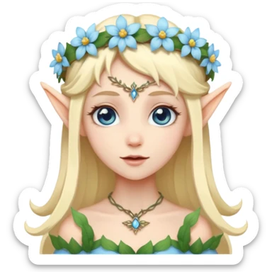 A pale blue eye blonde elf fairy sticker