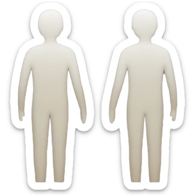 two people standing, their back sides touch each other, looking opposite ways sticker