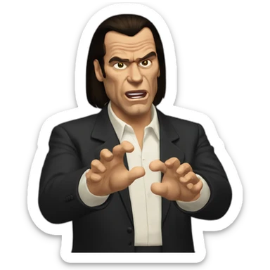 Vincent Vega from Pulp Fiction with the hands gesturing confusion sticker