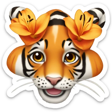 orange tiger lily  sticker