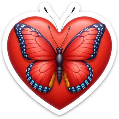 heart with butterfly sticker