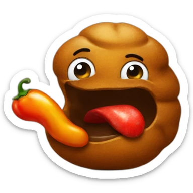 Poo eat a piment sticker