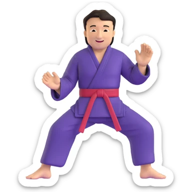 Jackie Chan with his signature smile, martial arts master pose sticker