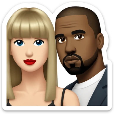 Kanye west with Taylor swift sticker