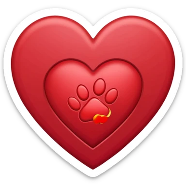 heart with a paw print and a butterfly border sticker