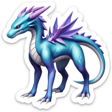 cool edgy shiny colorful Suicune-Dialga-Reptile full body sticker
