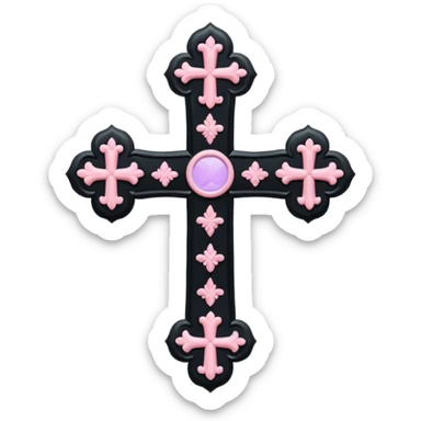soft cute black pink goth cross , no woman sticker