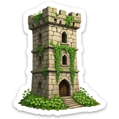 Ruined castle tower sticker