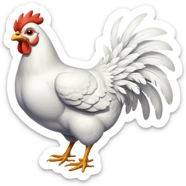 "Chicken flying in the wind during a snowstorm" sticker