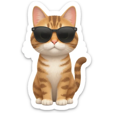 Cat wearing sunglasses sticker