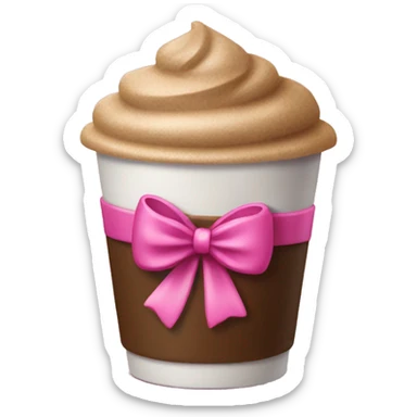Coffee with a pink bow sticker