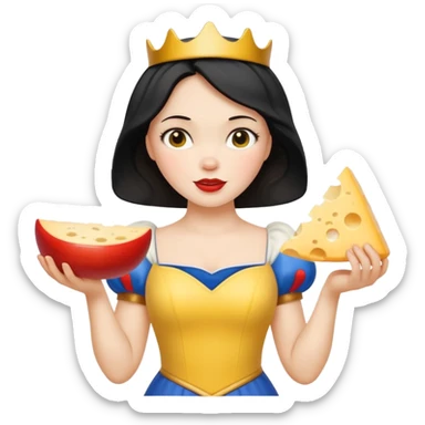  Snow White holding wedge of cheese sticker