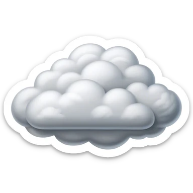 Cinematic Realistic Stratus Emoji, Low and layered, with uniform, gray clouds covering the sky in a smooth, even blanket. The clouds seem to hang gently in the atmosphere, creating a soft, diffused light below. Soft glowing outline, capturing the essence of calm, peaceful overcast skies in a serene stratus cloud! sticker