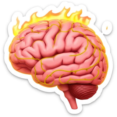 brain and fire sticker